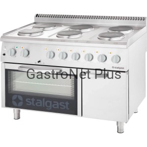 Kuchnia elektryczna, 6-polowa z piekarnikiem elektrycznym, 15.6+7 kW