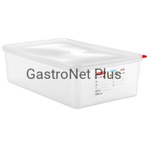 Pojemnik GN 1/1 150 mm z polipropylenu z pokrywą, HACCP | ARAVEN