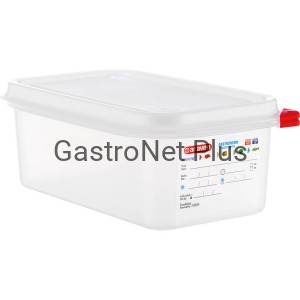 Pojemnik GN 1/4 150 mm z polipropylenu z pokrywą, HACCP | ARAVEN 