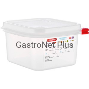 Pojemnik GN 1/6 100 mm z polipropylenu z pokrywą, HACCP | ARAVEN