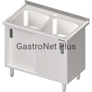 Stół ze zlewem 2 komorowym drzwi suwane 1000 x 700 x 850