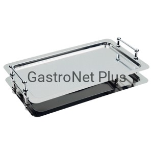 Taca stalowa GN 1/1 z chromowanymi uchwytami / 530x325x65 mm