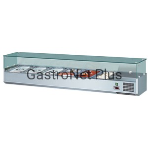 Witryna chłodnicza nastawna 8xGN 1/4 1800x335x435 mm z szybą 