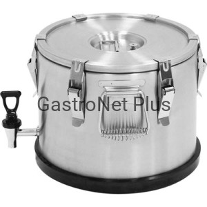 Termos stalowy z kranem / Ø34 cm / h 27 cm / 15l