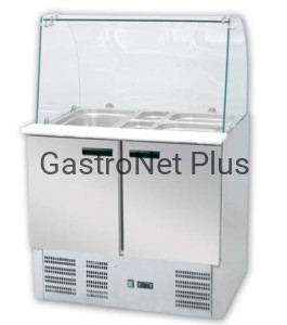 Stół chłodniczy sałatkowy z nadstawą szklaną 240 l +2/+8°c 900x700x1300
