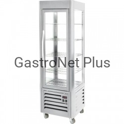 Witrynka ekspozycyjna chłodnicza z pólkami 360 l. inox