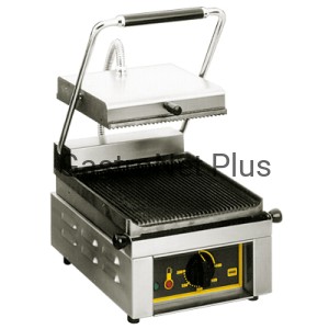 Kontakt grill pojedynczy ROLLER GRILL / płyty ryflowana/ryflowan