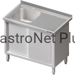 Stół ze zlewem 1 komorowym z lewej strony drzwi suwane 1400 x 600 x 850