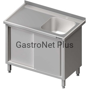 Stół ze zlewem 1 komorowym z prawej strony drzwi suwane 1500 x 600 x 850