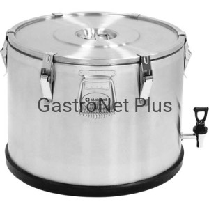 Termos stalowy z kranem / Ø50 cm / h 38 cm / 50l