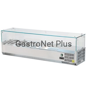 Witryna chłodnicza nastawna 6xGN 1/4 1400x335x435 mm z szybą