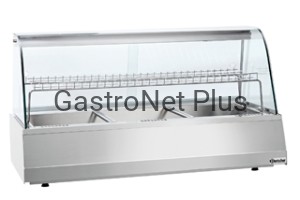 Witryna grzewcza 3 x GN 1/1 - szyba przednia gięta panoramiczna