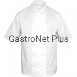 Bluza kucharska biała krótki rękaw unisex, rozmiar S