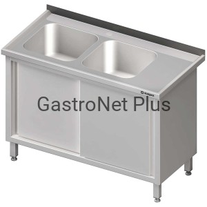 Stół ze zlewem 2 komorowym z lewej strony drzwi suwane 1300 x 600 x 850 