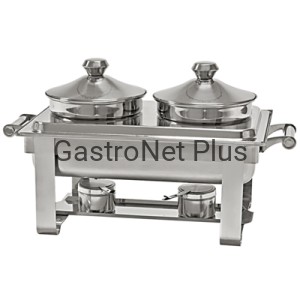 Podgrzewacz z kociołkami podgrzewany paliwem / 2x4l